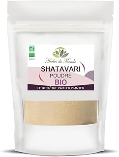Poudre de shatavari biologique-asparagus  L’Allié du Bien-Être Féminin, Certifiée AB, Soutien Hormonal & Fertilité, Vitalité, Santé Reproductive Naturelle, Qualité Supérieure, 100% Pure & Végane