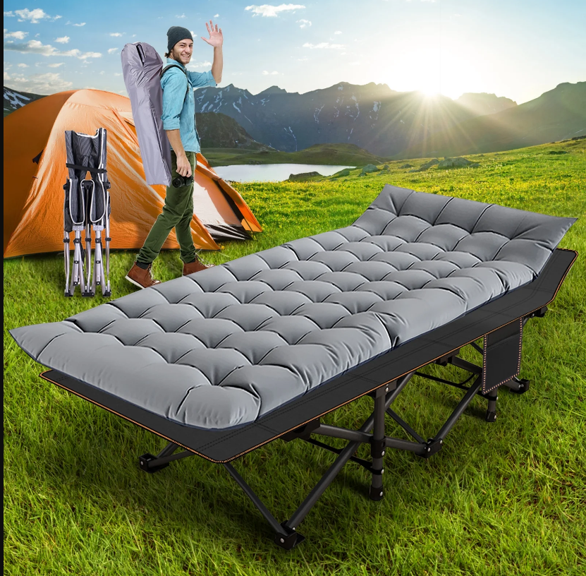 Grand lit pliant simple pour bureau détente déjeuner avec militaire portable