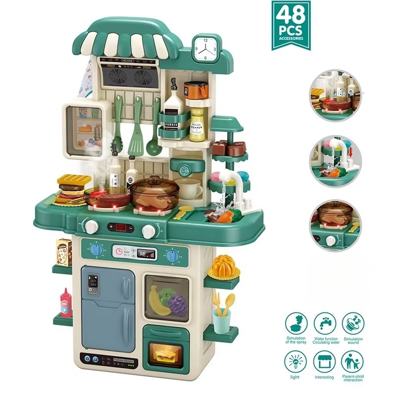 Jouet de cuisine pour enfants 42 pièces ensemble d'ustensiles avec pulvérisateur