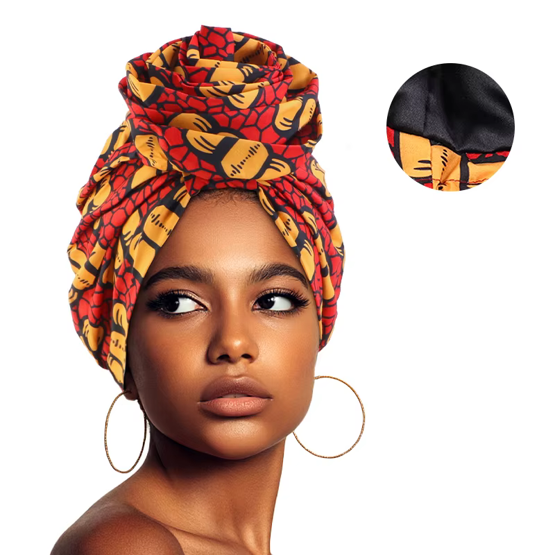 Turban Africain Doublé en Satin pour Femme