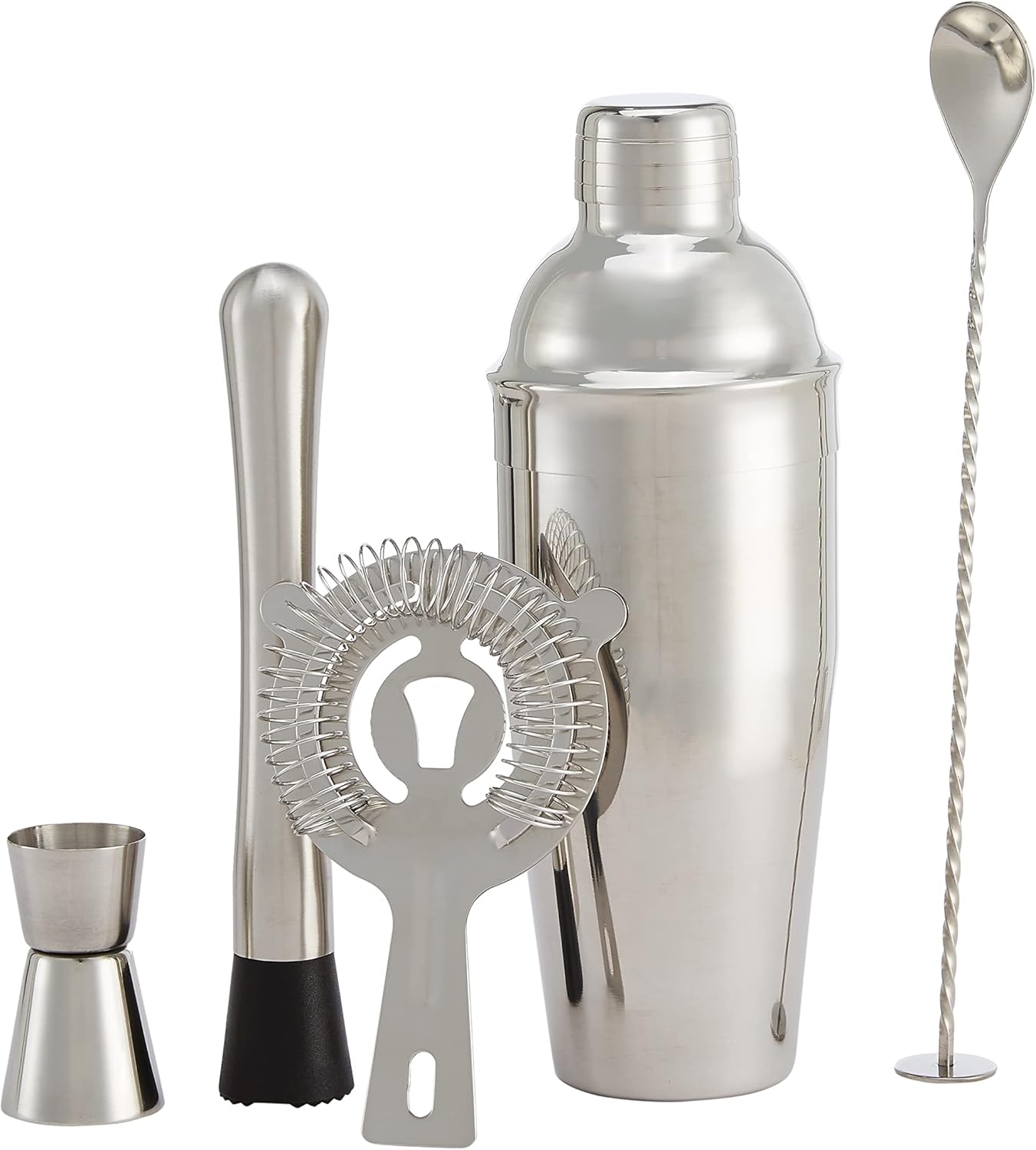 Ensemble de 5 fouets à cocktail en acier inoxydable outil de barman