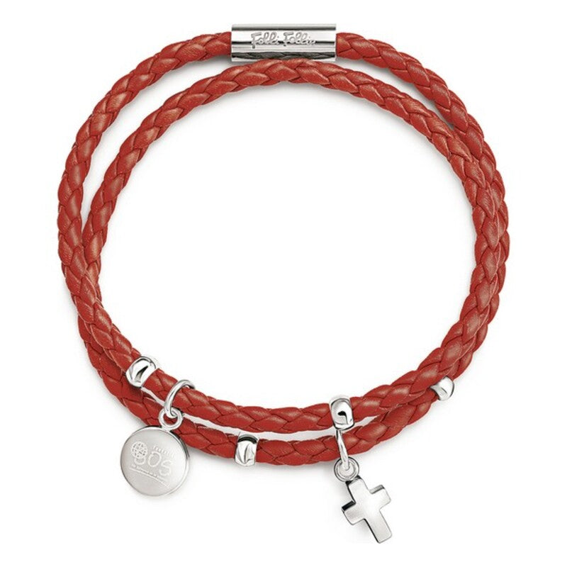 Diaytar Sénégal Bracelet Femme Folli Follie 1B14F058R Cuir Rouge (30 cm) (30 cm) 