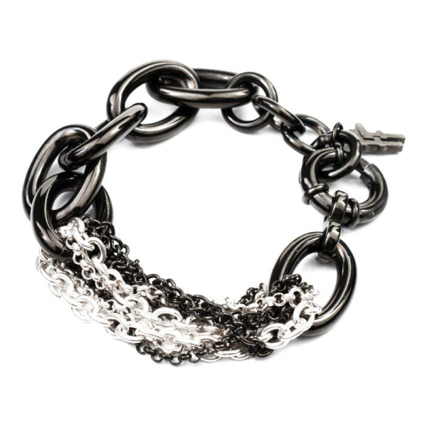 Diaytar Sénégal Bracelet Femme Folli Follie 1B14T064KA Argent Massif Noir (10 cm)