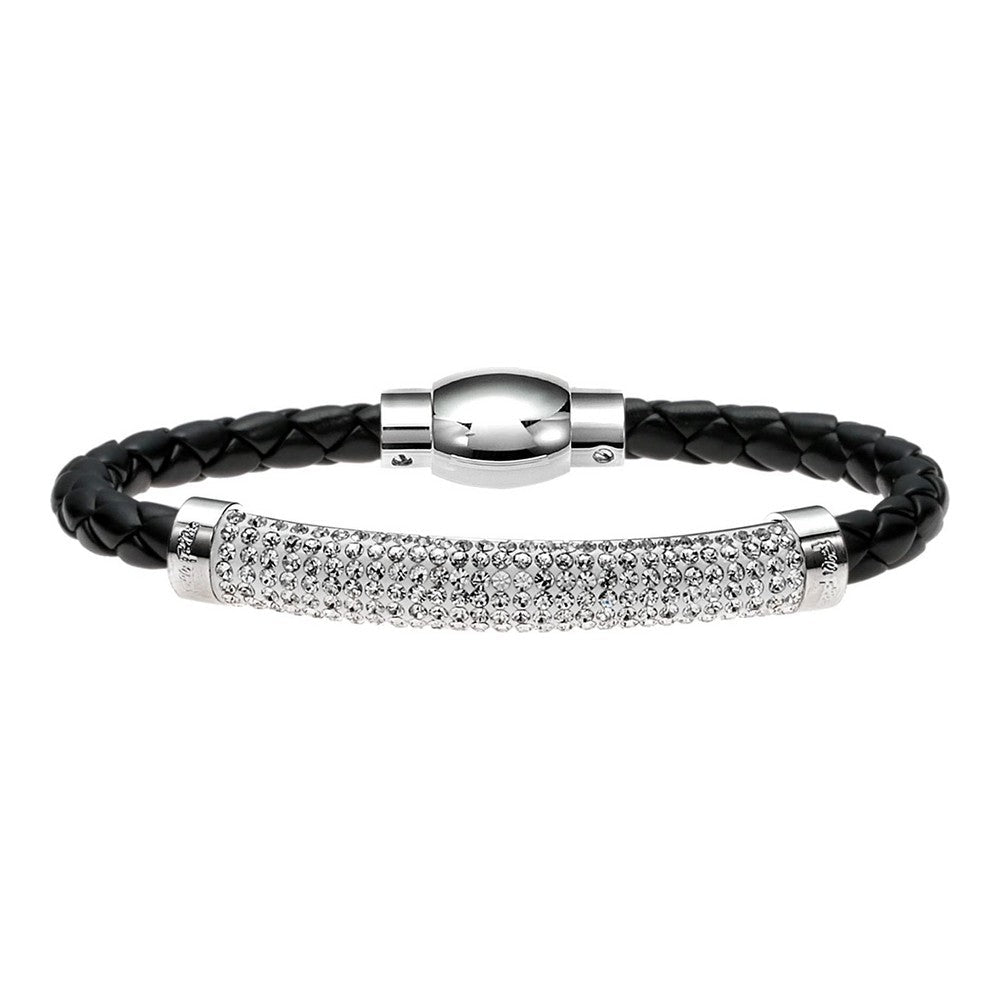 Diaytar Sénégal Bracelet Femme Folli Follie 3B13F004KC Cuir Noir (16 cm) 