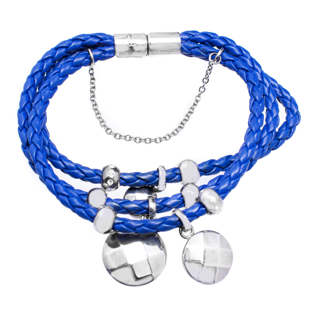 Diaytar Sénégal Bracelet Femme Folli Follie 3B1F003CU Cuir Bleu (21 cm) 