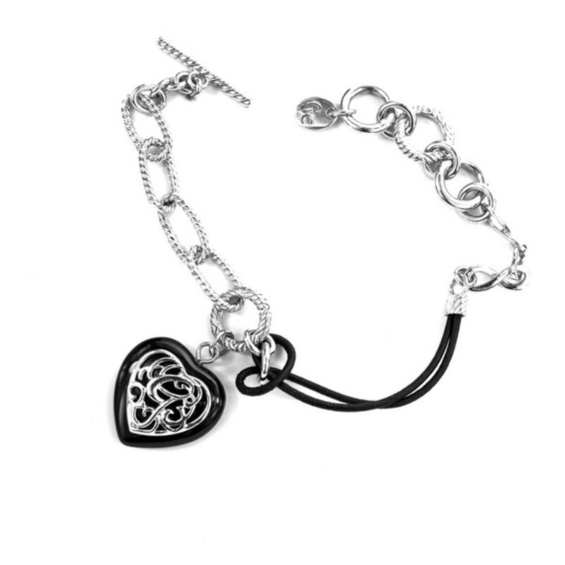 Diaytar Sénégal Bracelet Femme GC Watches CL107B01 Cuir Noir Argent Massif Argent (19 cm) 