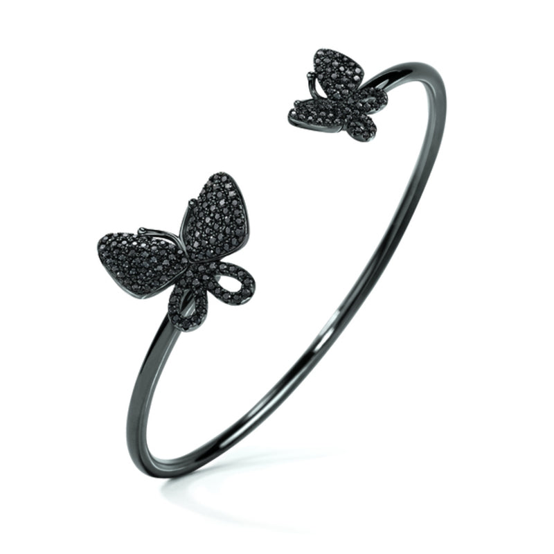 Diaytar Sénégal Bracelet Folli Follie Papillons Argent Massif (Ø 55 mm) 