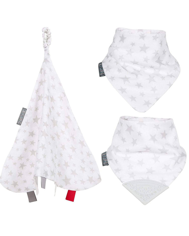 Diaytar Sénégal coffret cadeau bébé en mousseline silver stars - default title a-table,alimentation,bavoirs,cheeky-chompers,fille,garcon,puericulture,Repas