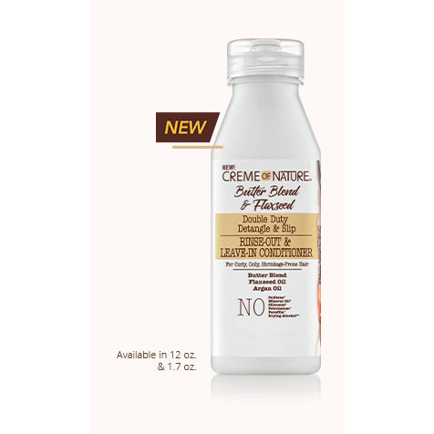 Diaytar Sénégal Creme of Nature Butter Blend & Flaxseed Double Duty Detangle & Slip Rinse-Out & Leave-in Conditioner 12 OZ Hair Care