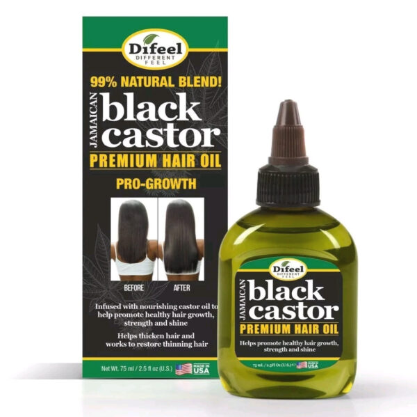 Diaytar Sénégal Difeel Jamaican Black Castor Huile capillaire de qualité supérieure Pro-Croissance 2,5 oz HEALTH & BEAUTY