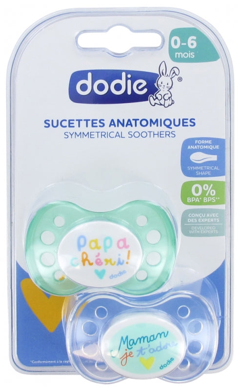 Dodie Sucette Anatomique Silicone 0-6 mois X2