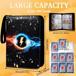 Porte-cartes à collectionner proxes 9 pochettes, 900pochettes, porte-cartes bmtcg, album collector