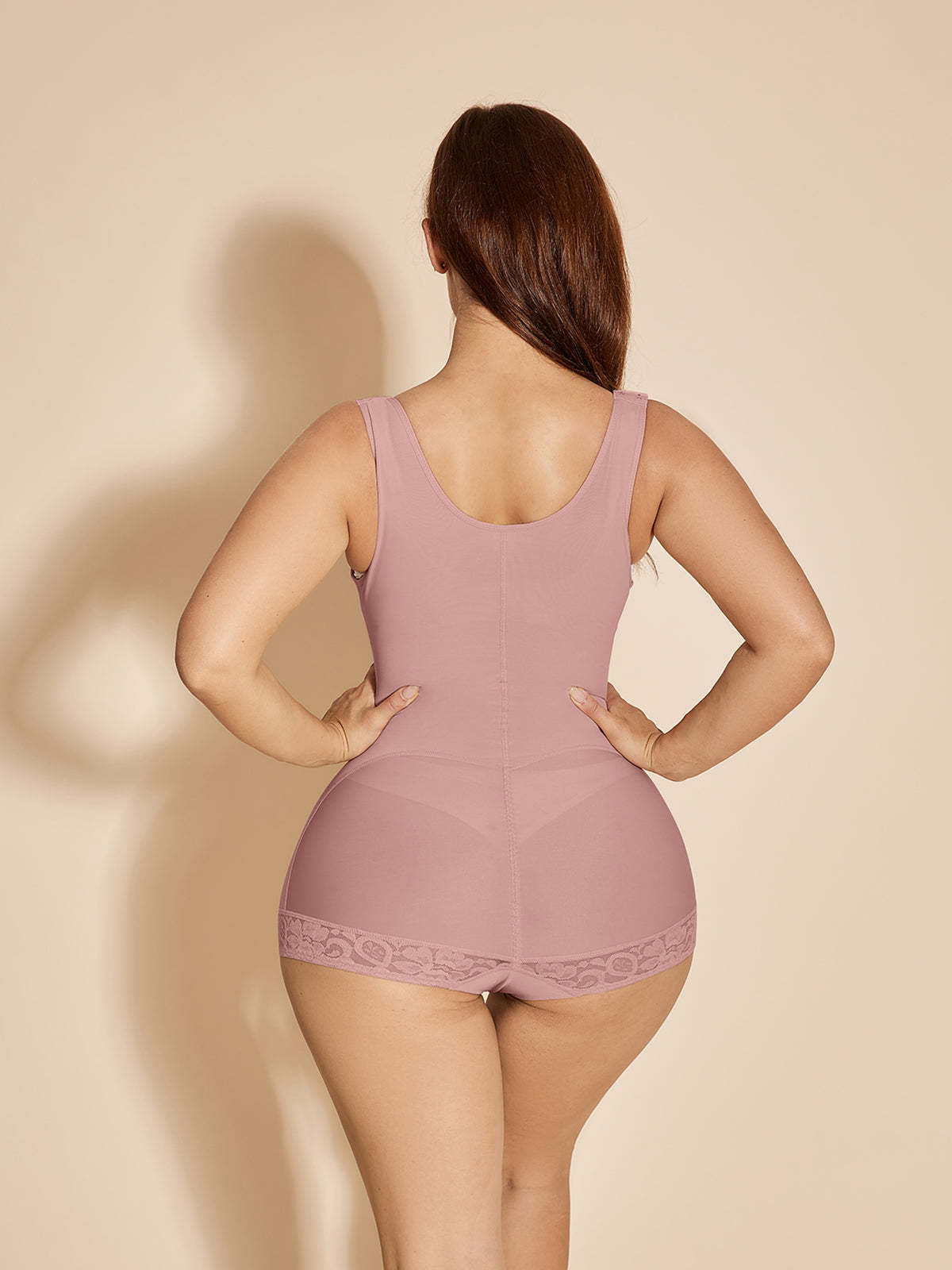 Body string pour femme contrôle du ventre sans manches - RosyBrown