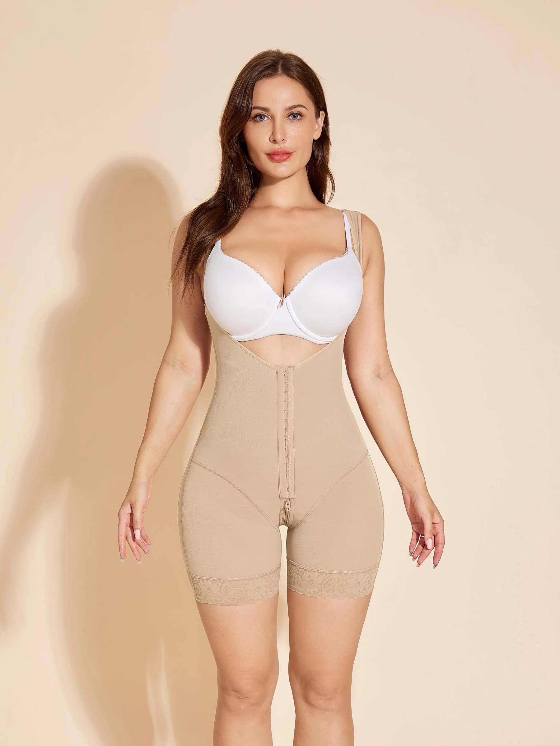 Butt Lifting Women Shapewear Tummy Control Body Shaper Buste Ouvert - Tan