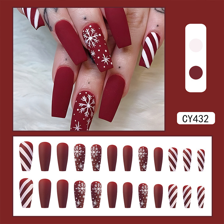 Patchs pour ongles à carreaux simples de Noël
