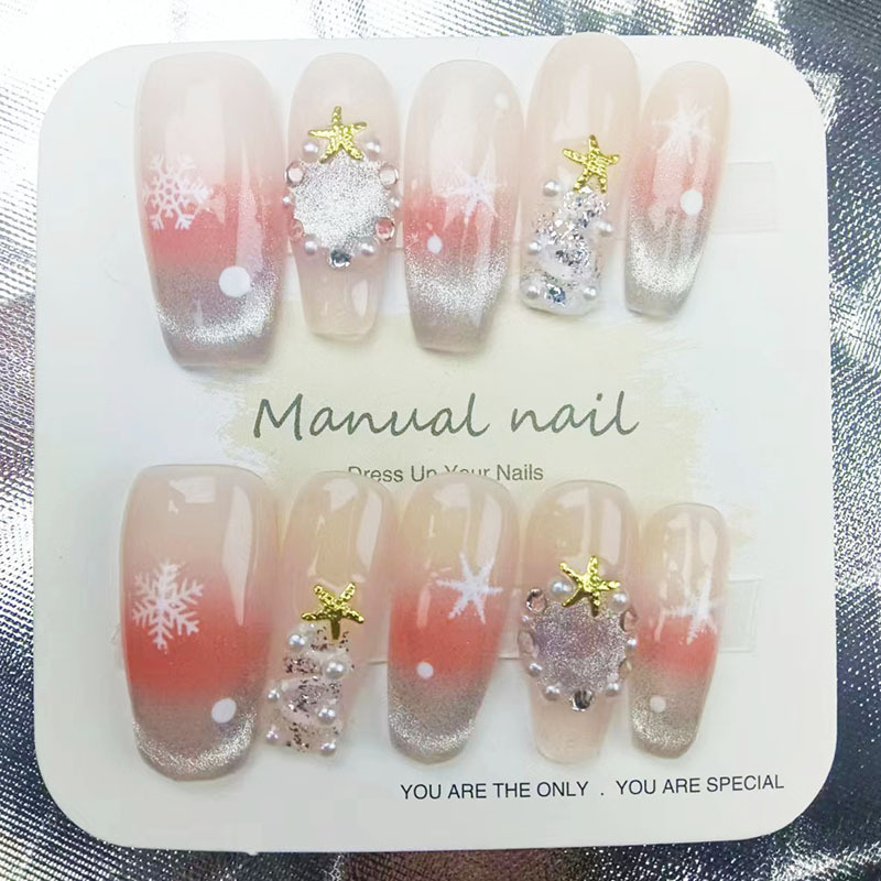 Patchs pour ongles faits à la main de Noël