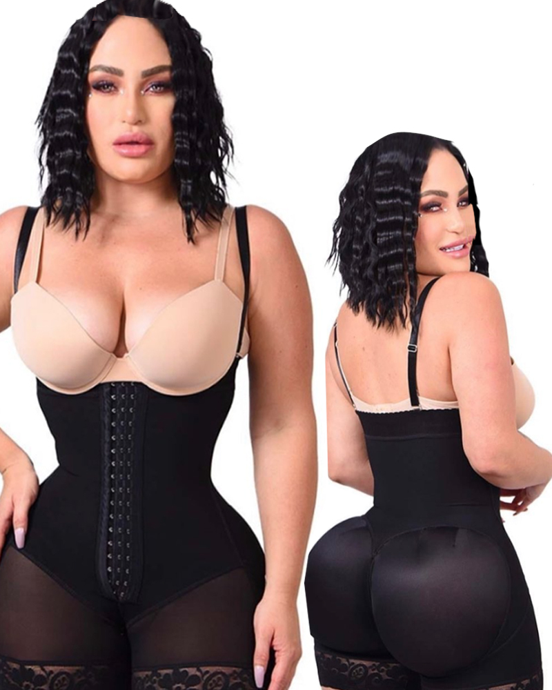 Shapewear pour femmes contrôle du ventre corps Shaper bout à bout cuisse plus mince Faja grande taille avec fermeture éclair entrejambe