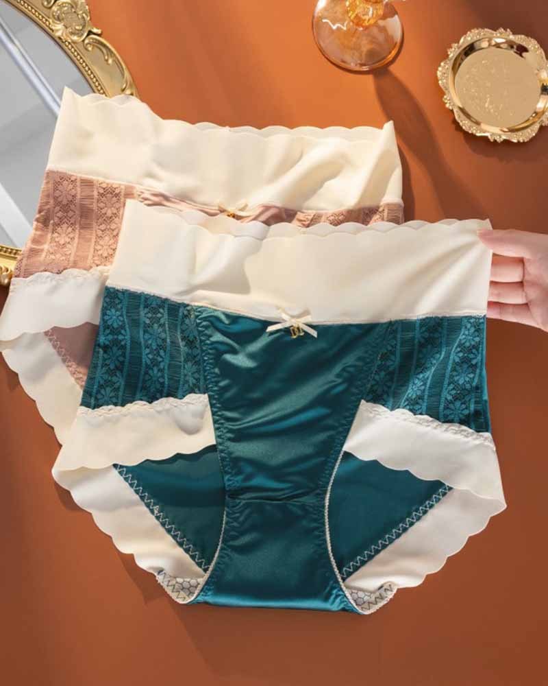 Sous-vêtements taille haute sans couture en soie glacée léger et confortable