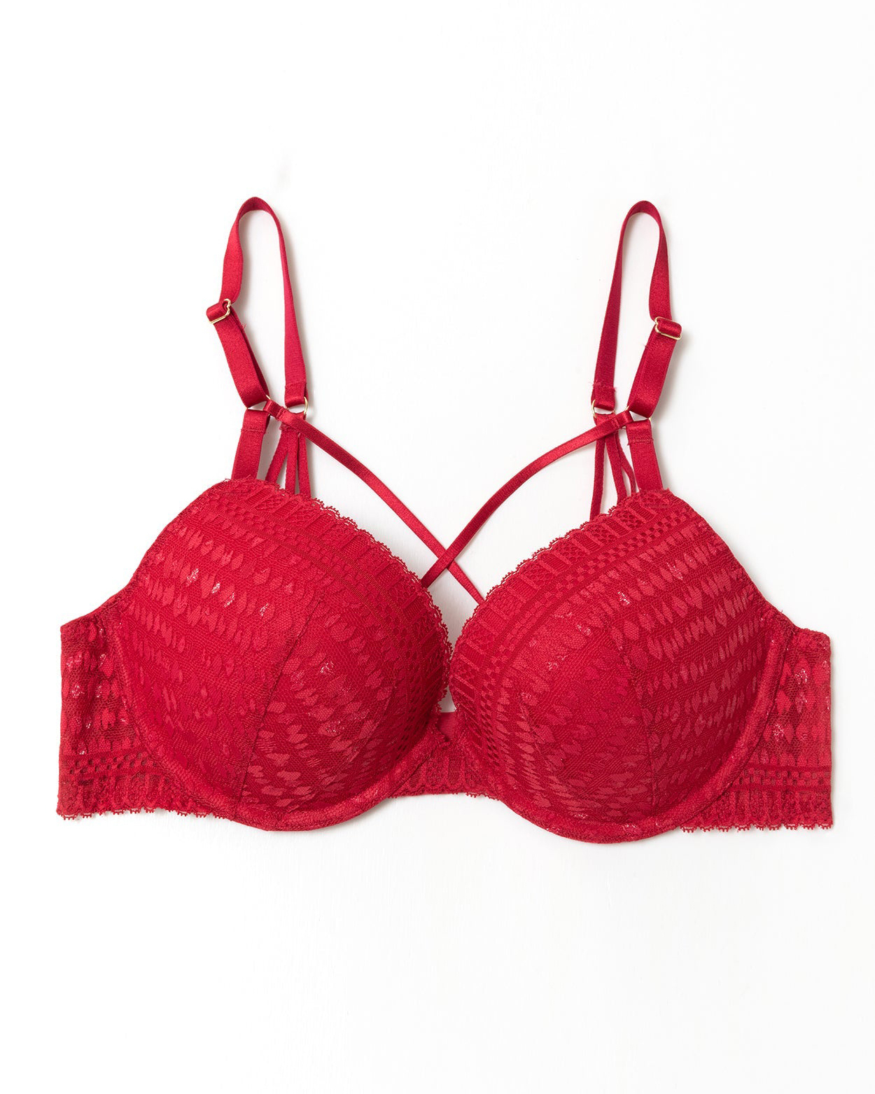 Soutien-gorge push-up en dentelle rembourré à bretelles dans le dos à armatures