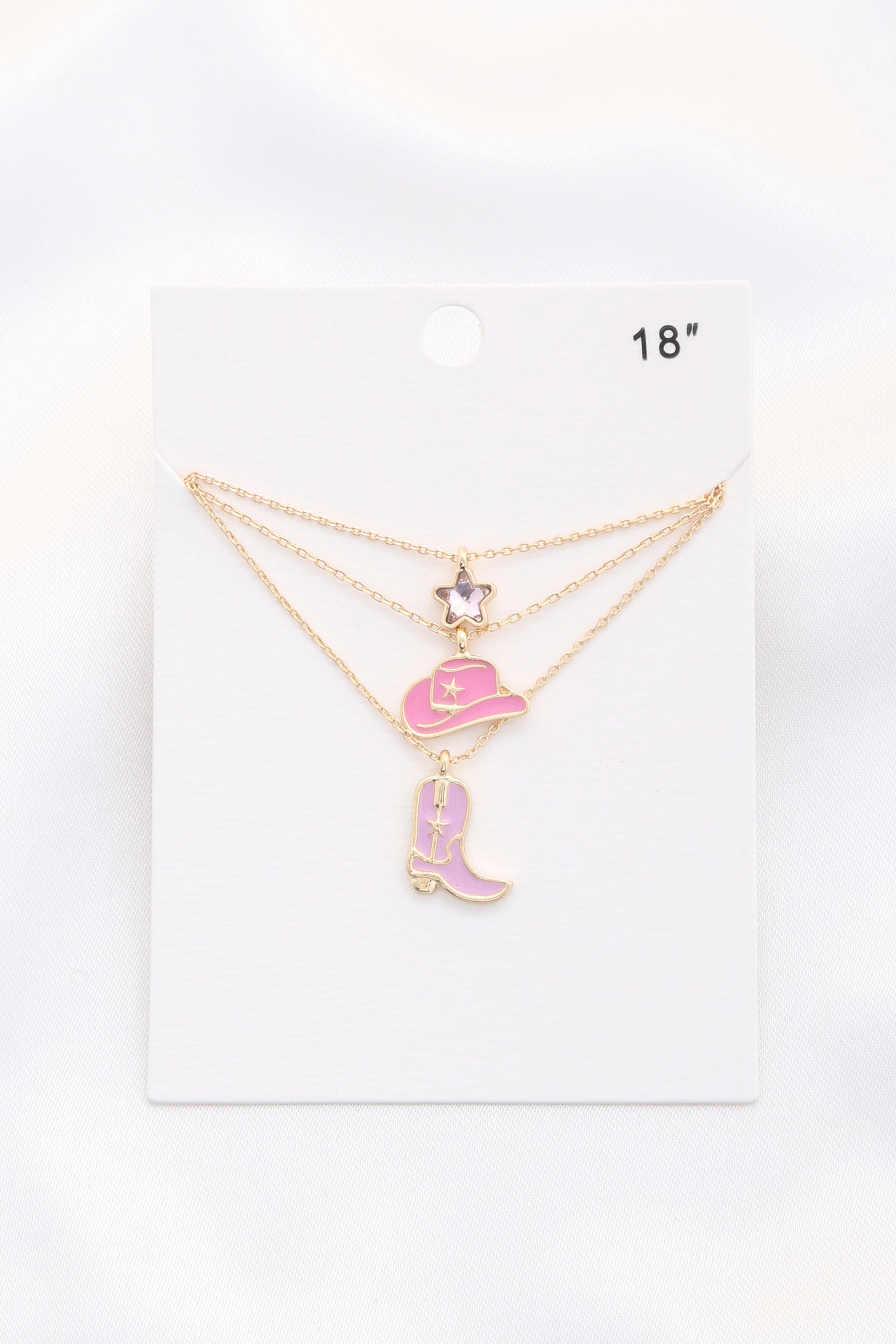 3 Collier pendentif Lyd Western Boot Hat