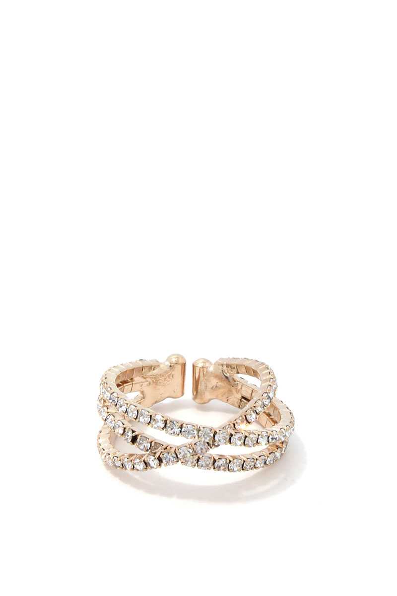 Bague en strass à boucle