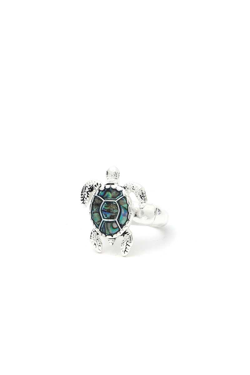 Bague extensible en forme de tortue de mer et d'ormeau