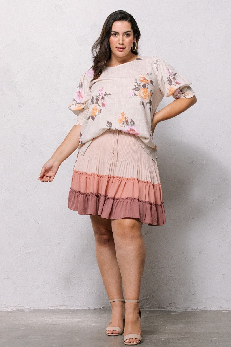 Blouse tissée à imprimé floral