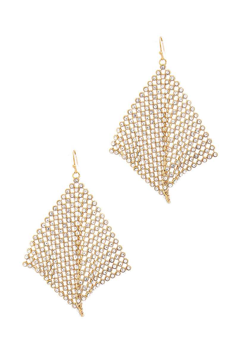 Boucle d'oreille élégante avec séquence de strass mobiles