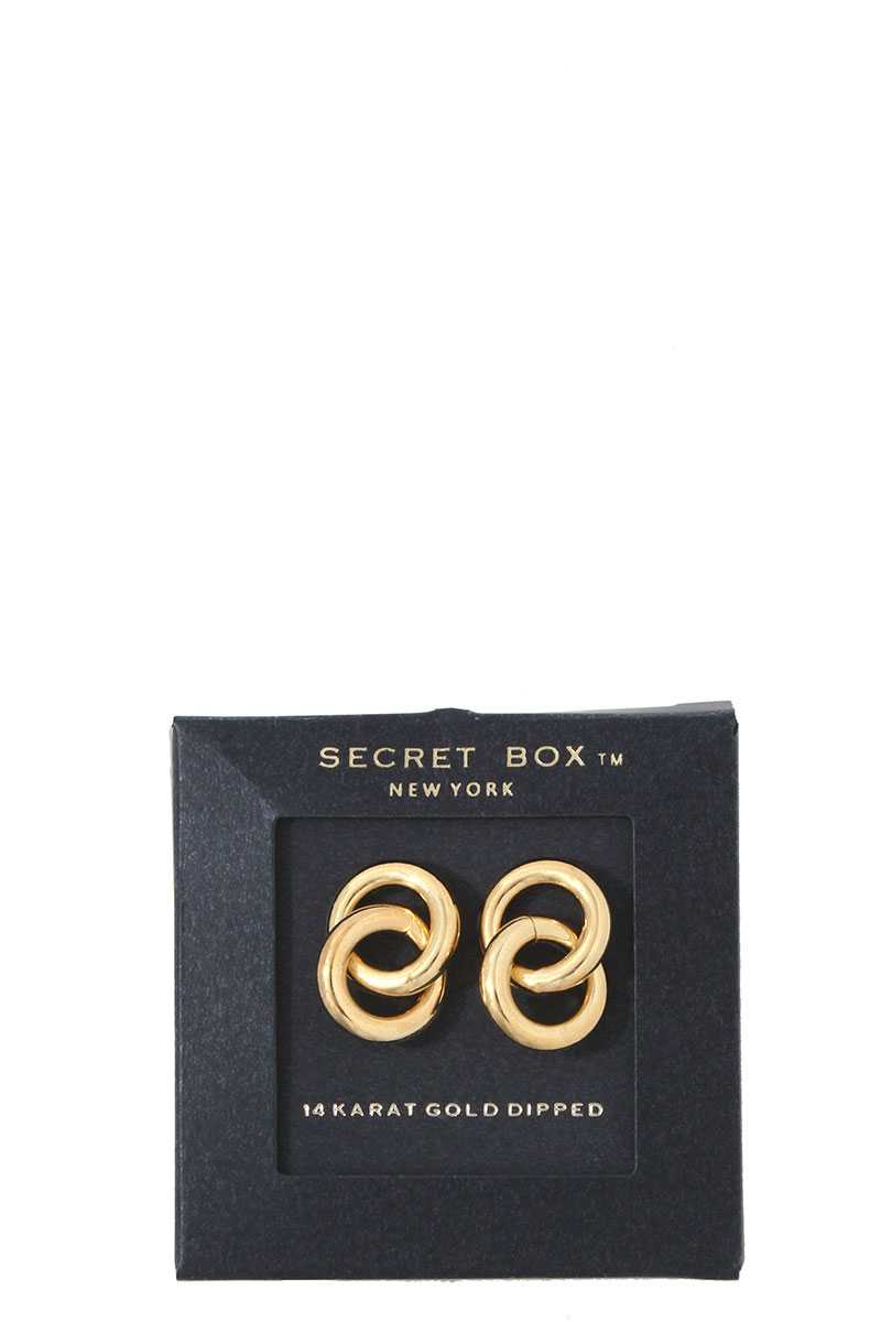 Boucle d'oreille pendante double cercle