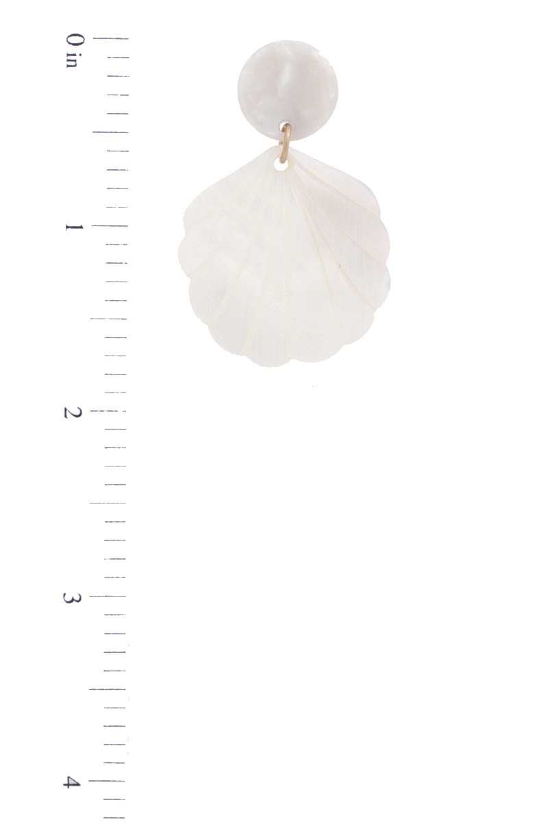 Boucle d'oreille pendante en acétate de coquillage de mer