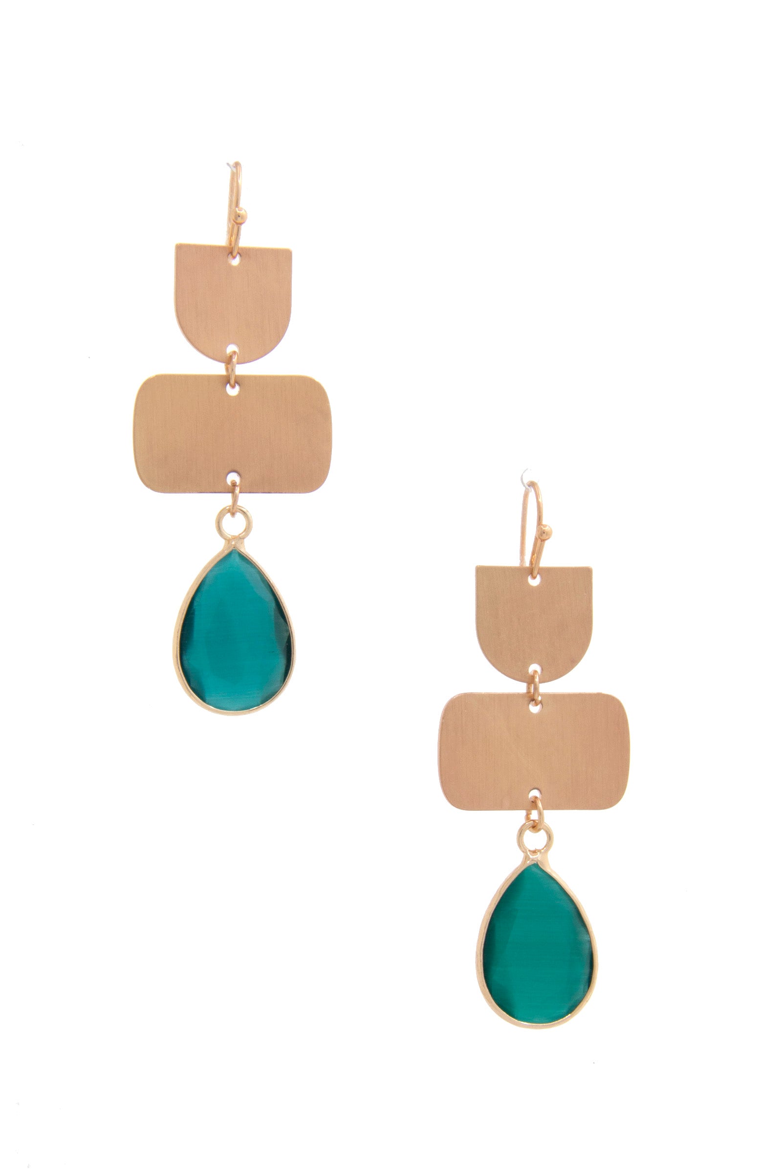Boucle d'oreille pendante multi-formes en forme de larme