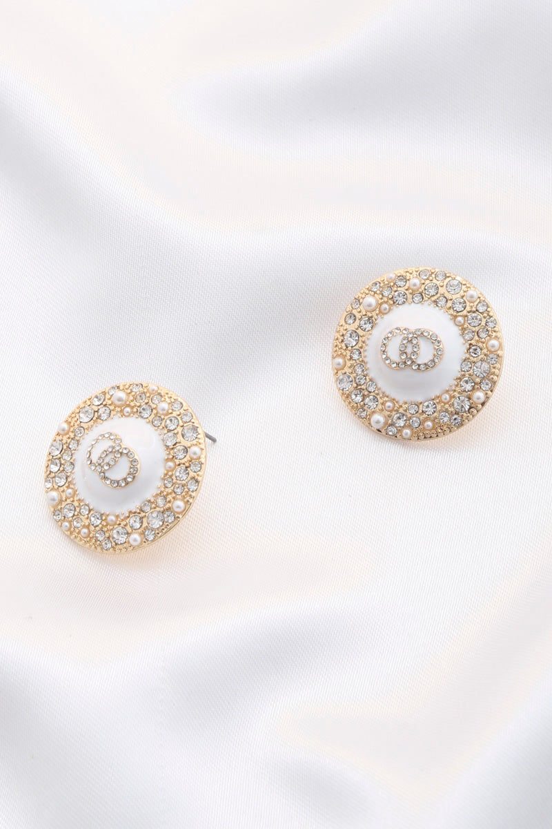 Boucle d'oreille ronde en métal double cercle