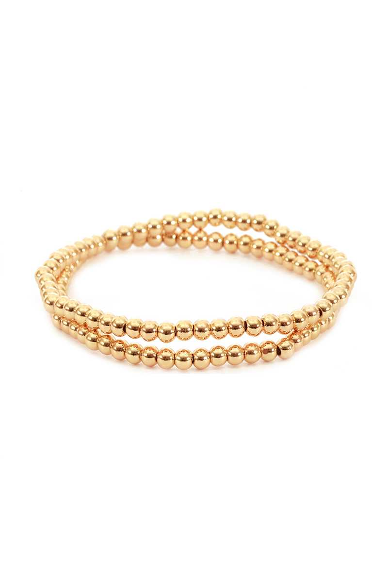 Bracelet en métal à chaîne à billes basique à 2 couches