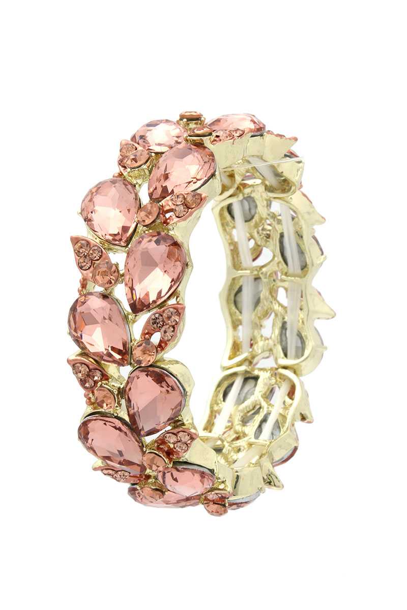 Bracelet extensible en strass en forme de larme