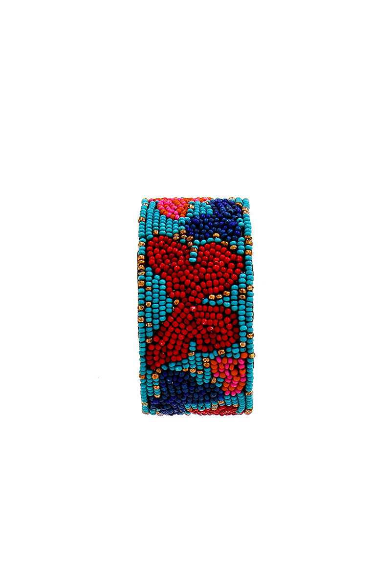 Bracelet jonc papillon épais en perles de créateur