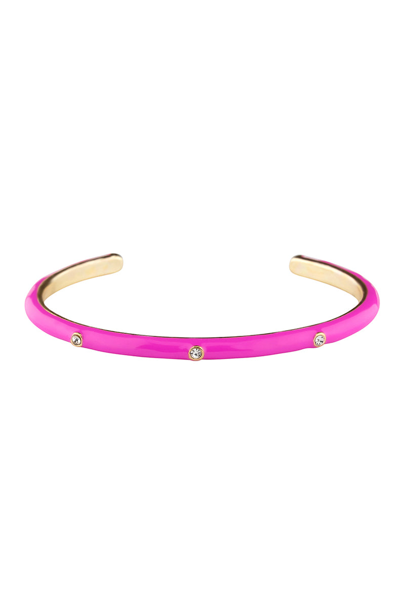 Bracelet manchette en métal strass couleur
