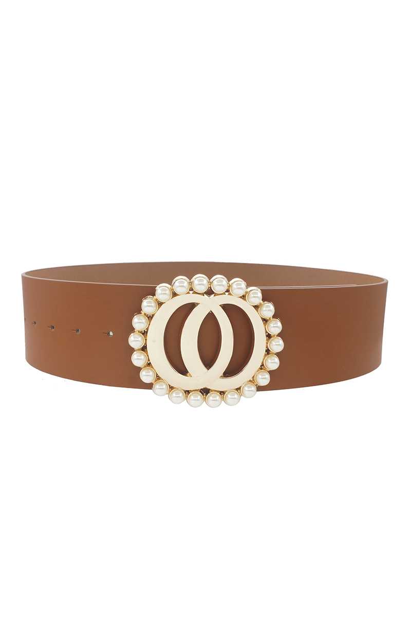 Ceinture de style perle ronde à double jointure à la mode