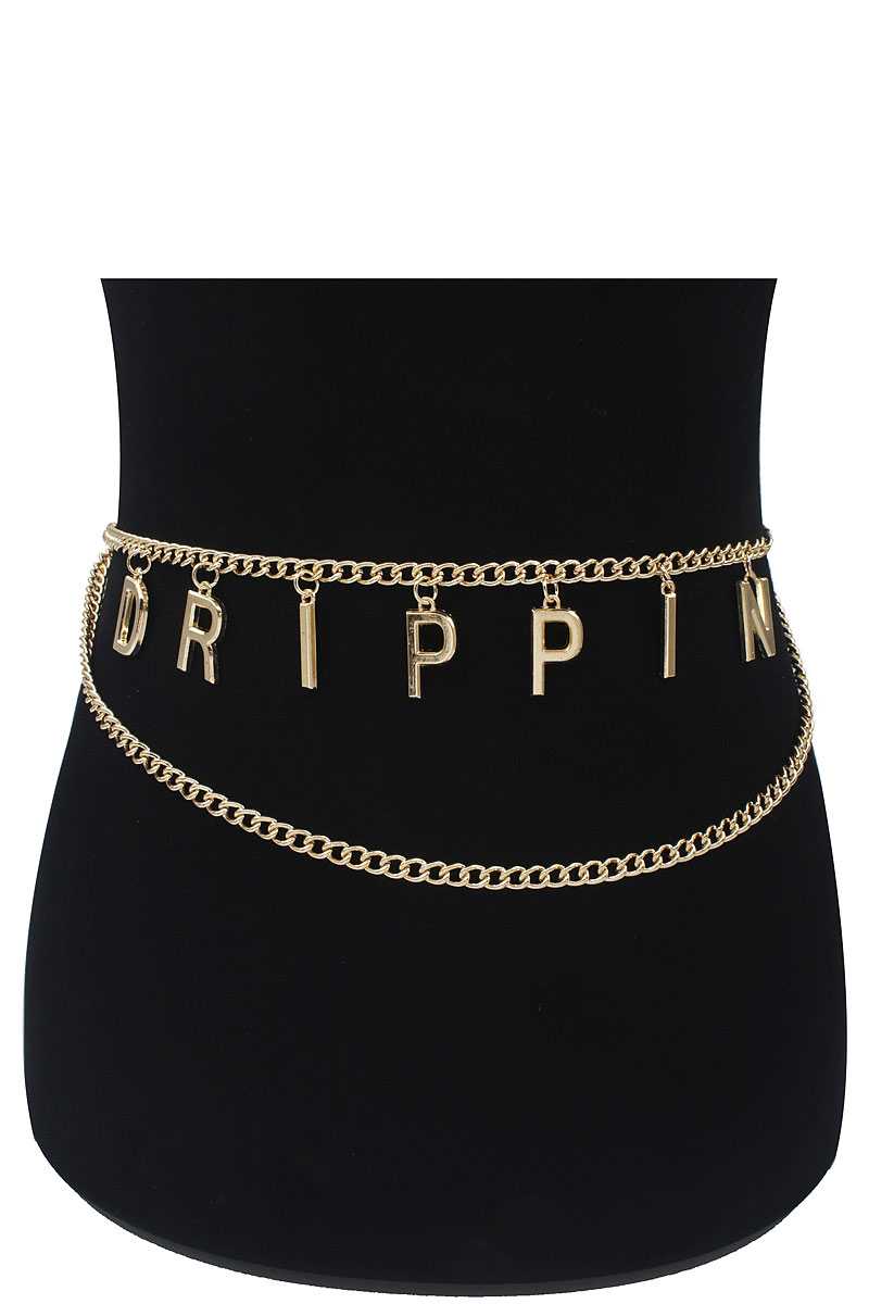 Ceinture en chaîne élégante avec lettre Drippin