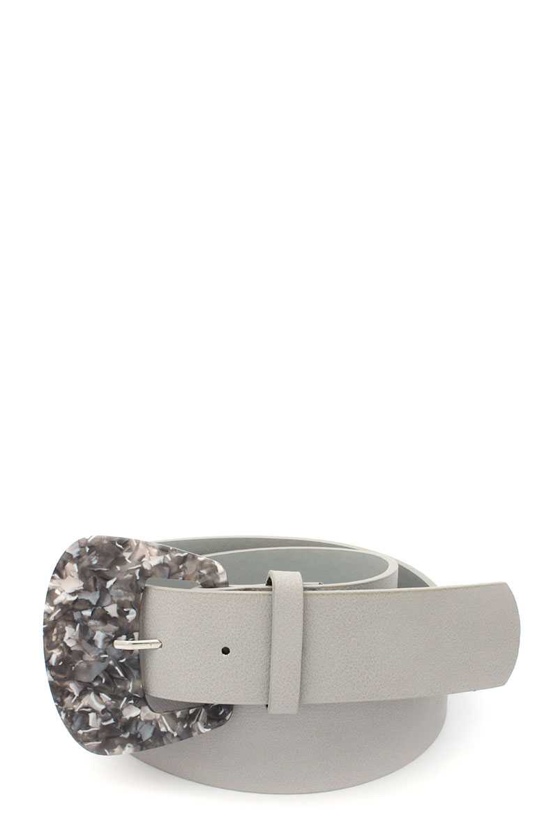 Ceinture en cuir PU à boucle en acétate