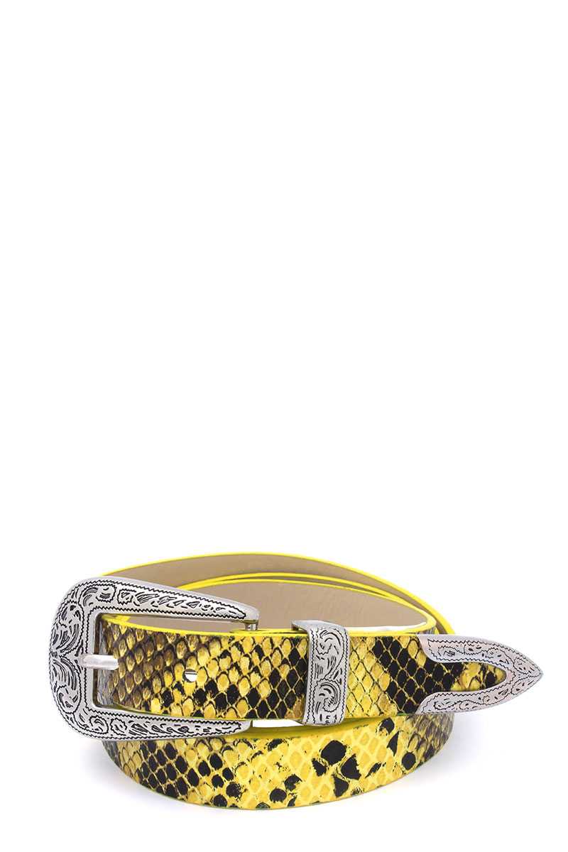Ceinture en cuir Pu à motif serpent