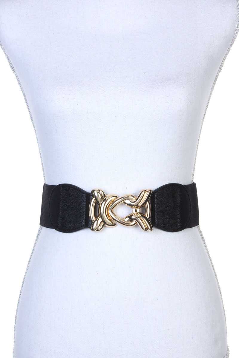 Ceinture extensible avec boucle en métal et nœud