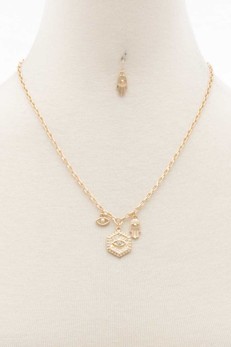 Collier à breloques en forme d'hexagone Sodajo