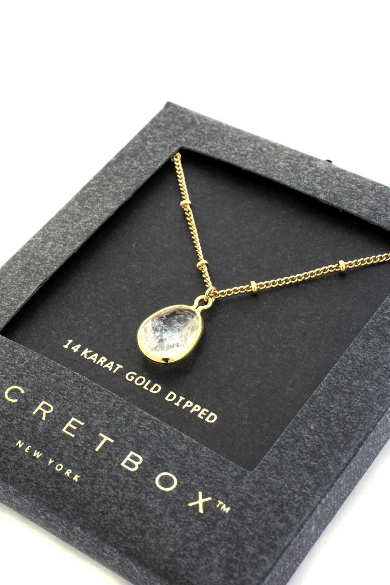 Collier à breloques en pierre de boîte secrète