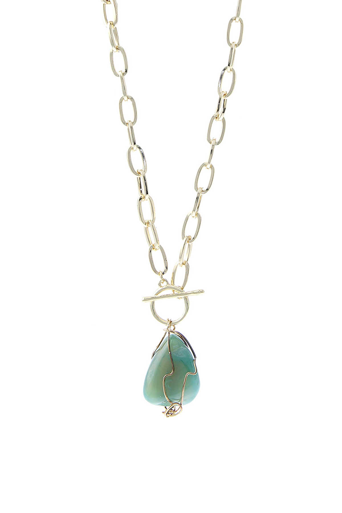 Collier à maillons en fil de pierre naturelle