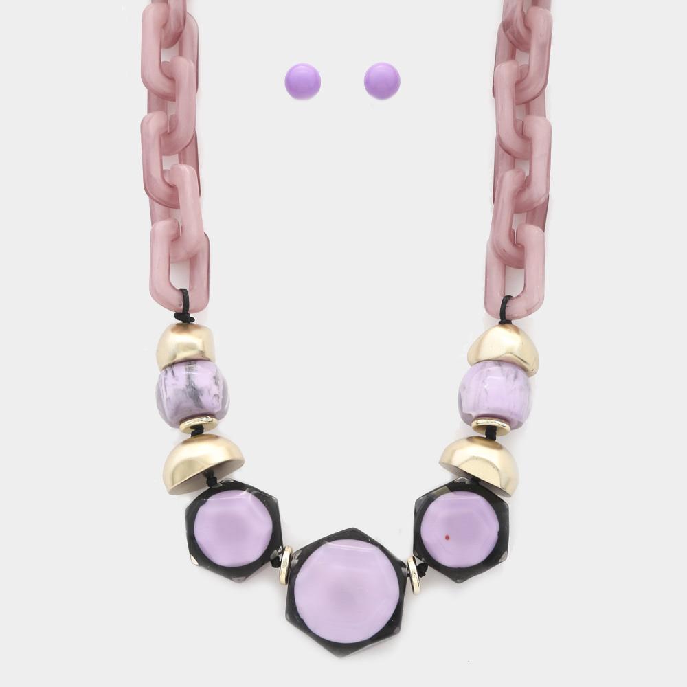 Collier à maillons ovales à maillons de forme hexagonale