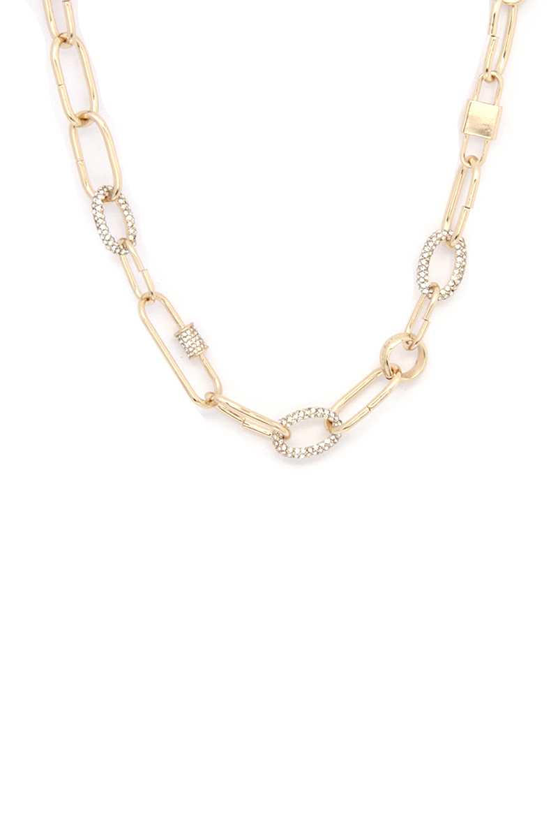 Collier à maillons ovales en strass