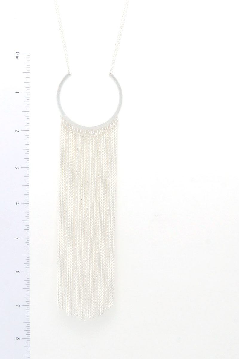 Collier à pendentif multi-rangs à chaîne à cercle ouvert