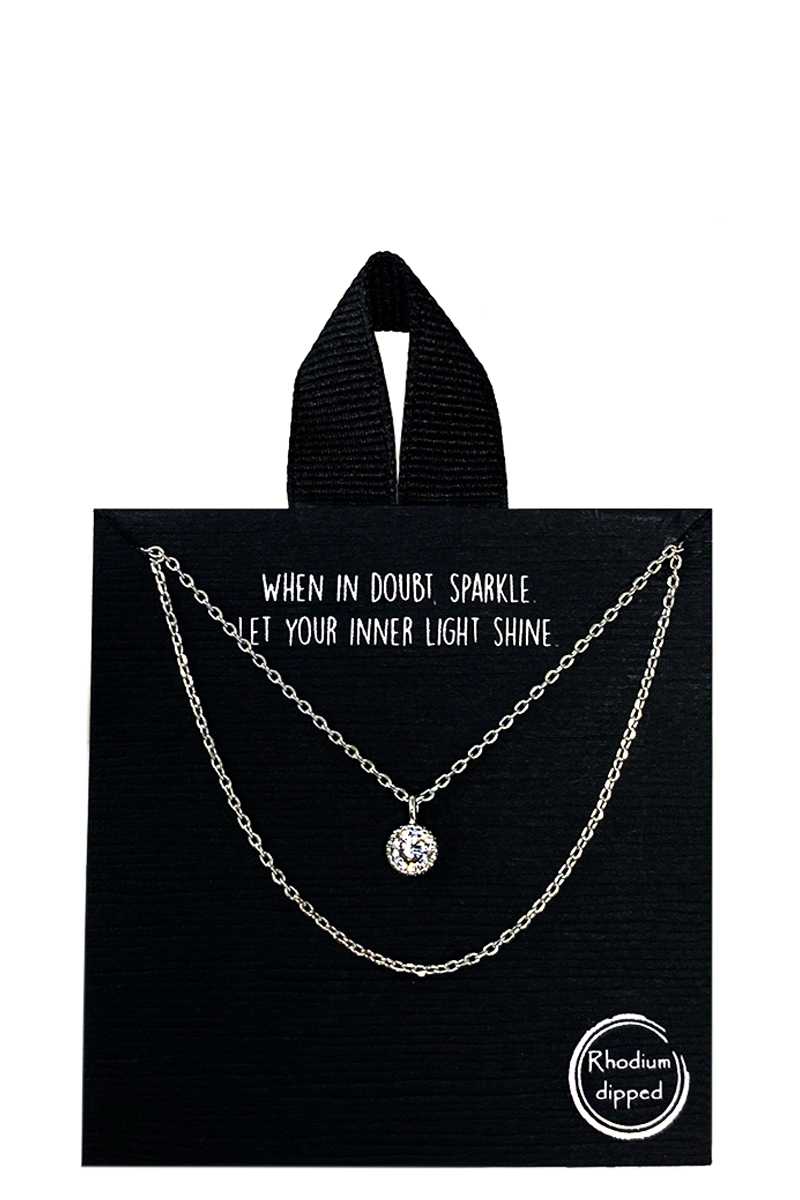 Collier à pendentif superposé en or rhodié 18 carats