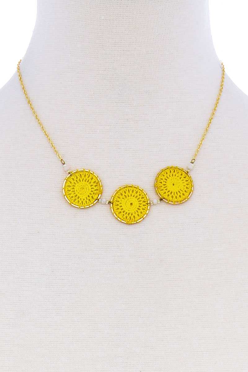 Collier à pendentif triple cercle tendance