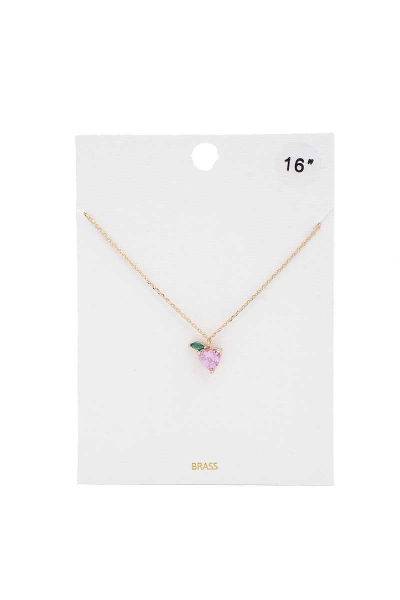Collier de pierre à breloque feuille de cœur